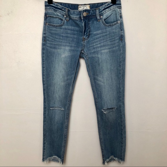 Free People Denim - Free People | Distressed Light Wash Skinny Jeans